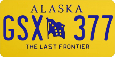 AK license plate GSX377