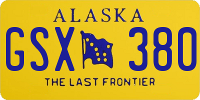 AK license plate GSX380