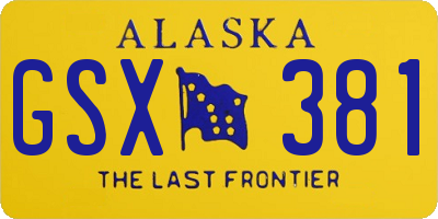 AK license plate GSX381