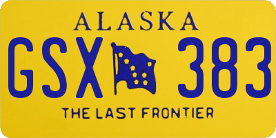 AK license plate GSX383