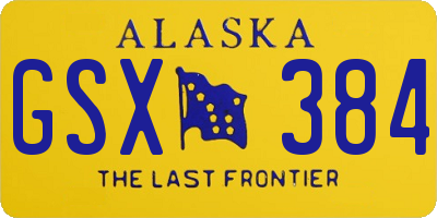 AK license plate GSX384