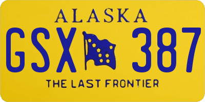 AK license plate GSX387