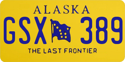 AK license plate GSX389