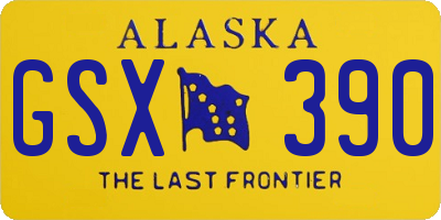 AK license plate GSX390