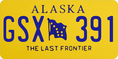 AK license plate GSX391