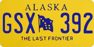 AK license plate GSX392