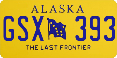 AK license plate GSX393