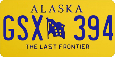 AK license plate GSX394