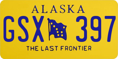 AK license plate GSX397