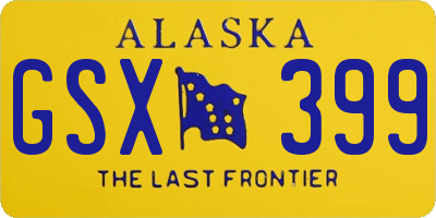 AK license plate GSX399