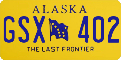 AK license plate GSX402