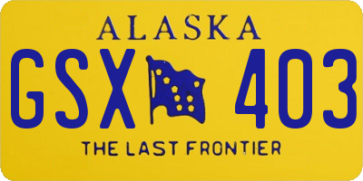 AK license plate GSX403