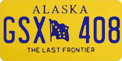 AK license plate GSX408