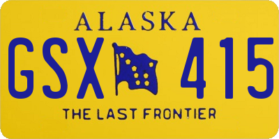 AK license plate GSX415