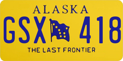 AK license plate GSX418