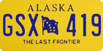 AK license plate GSX419