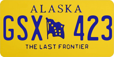 AK license plate GSX423