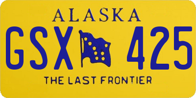 AK license plate GSX425