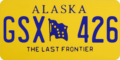 AK license plate GSX426