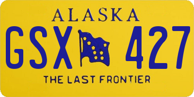 AK license plate GSX427