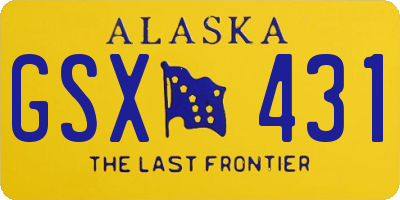 AK license plate GSX431