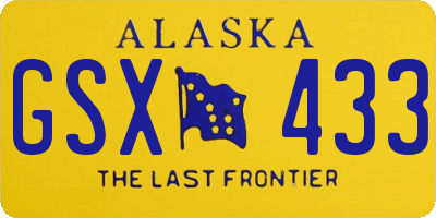 AK license plate GSX433