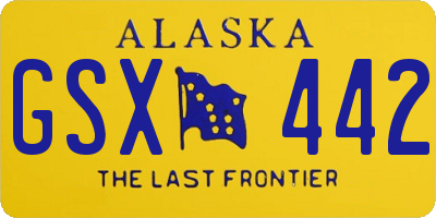 AK license plate GSX442