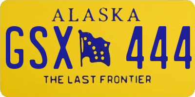 AK license plate GSX444