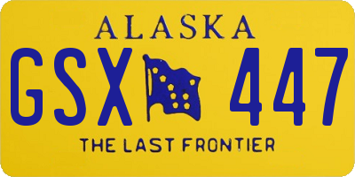 AK license plate GSX447