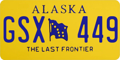 AK license plate GSX449