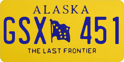 AK license plate GSX451