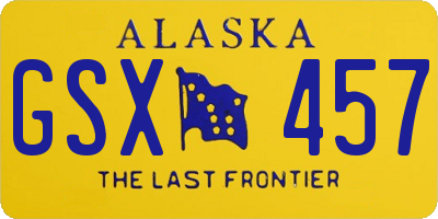 AK license plate GSX457