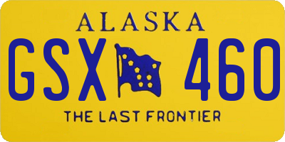 AK license plate GSX460