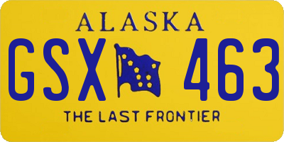 AK license plate GSX463