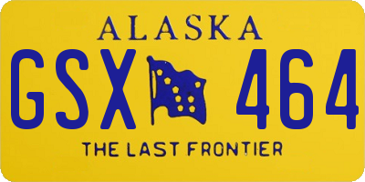 AK license plate GSX464