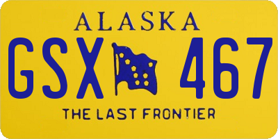 AK license plate GSX467