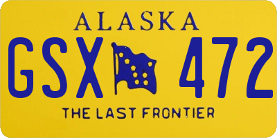 AK license plate GSX472