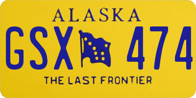 AK license plate GSX474