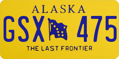 AK license plate GSX475