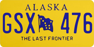 AK license plate GSX476