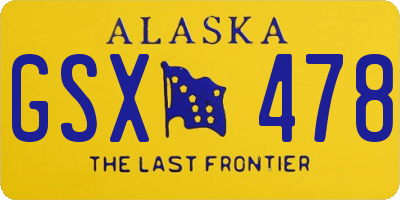 AK license plate GSX478