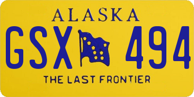 AK license plate GSX494