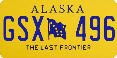 AK license plate GSX496