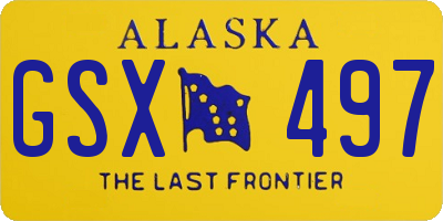 AK license plate GSX497