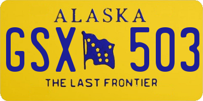 AK license plate GSX503