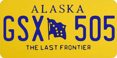 AK license plate GSX505