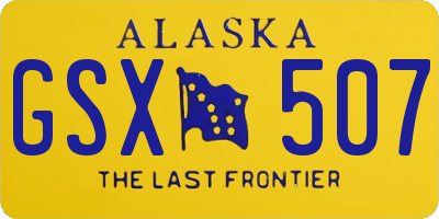 AK license plate GSX507