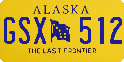 AK license plate GSX512