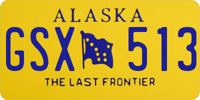 AK license plate GSX513