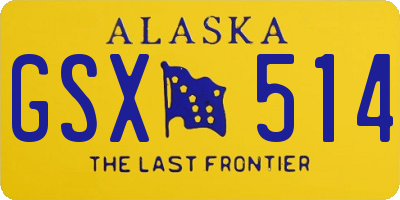 AK license plate GSX514